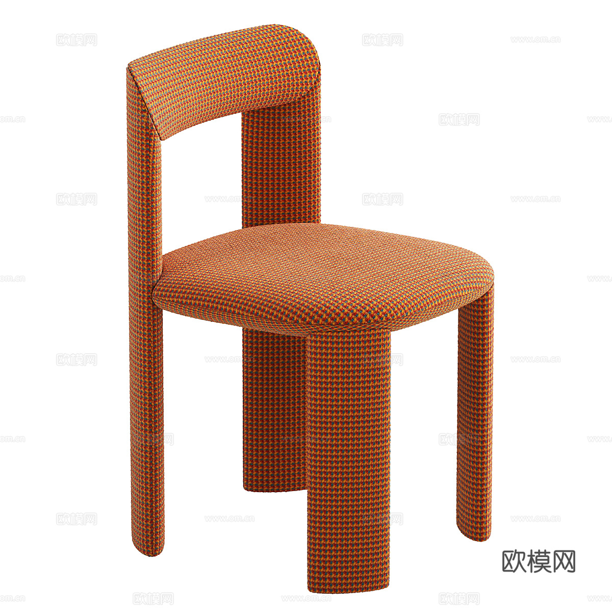 现代意式布艺单椅3d模型