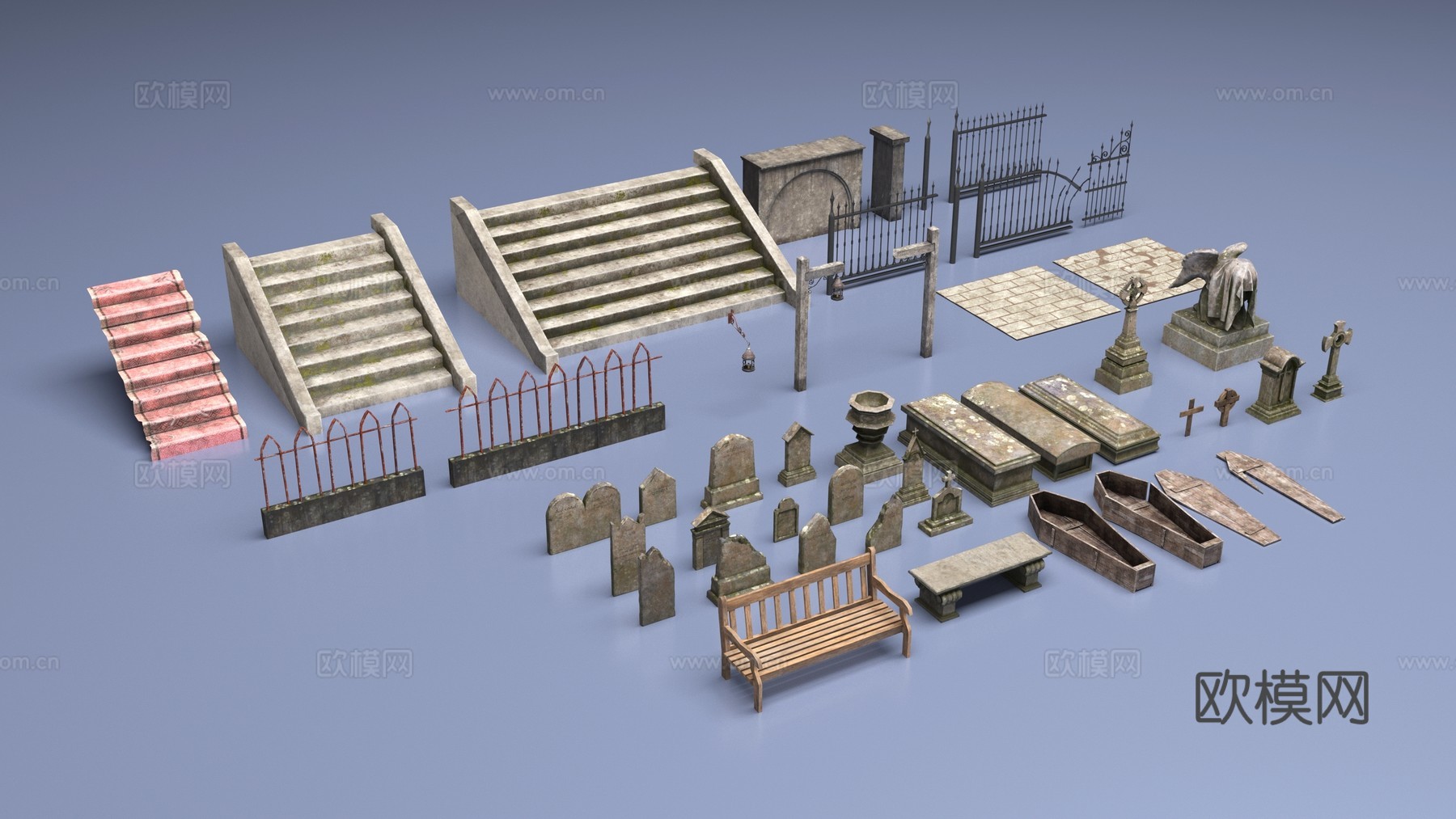 墓地环境物品3d模型