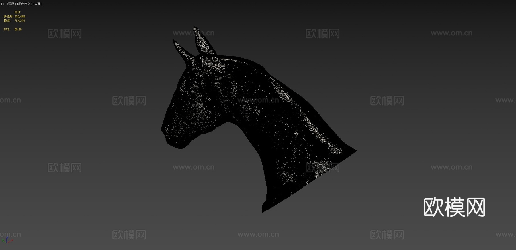 马头雕塑3d模型