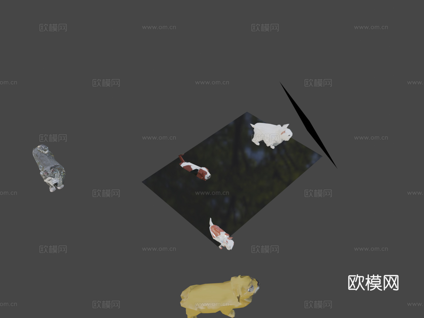 低多边形狗包3d模型
