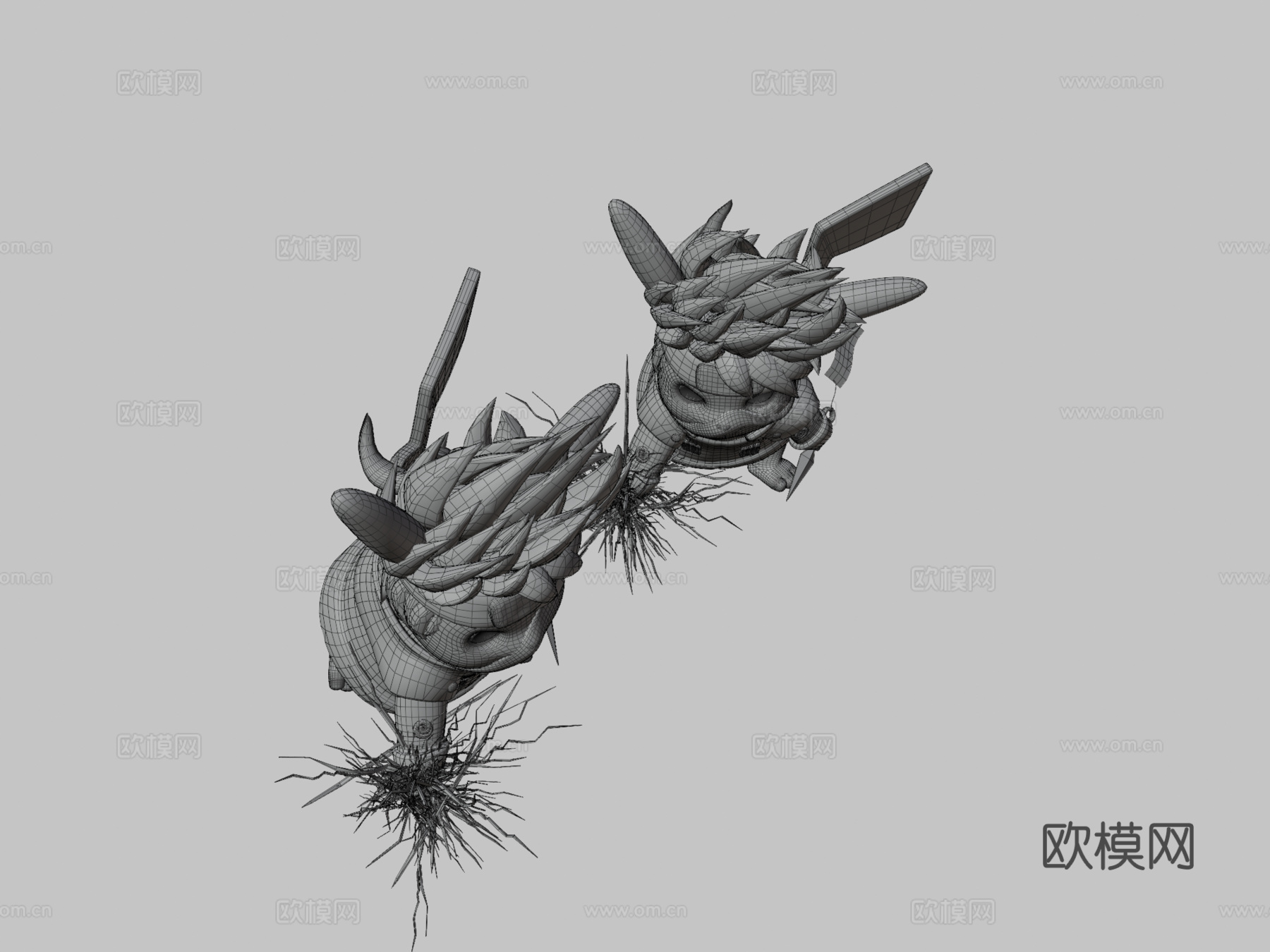 卡卡丘-卡卡西+皮卡丘3d模型