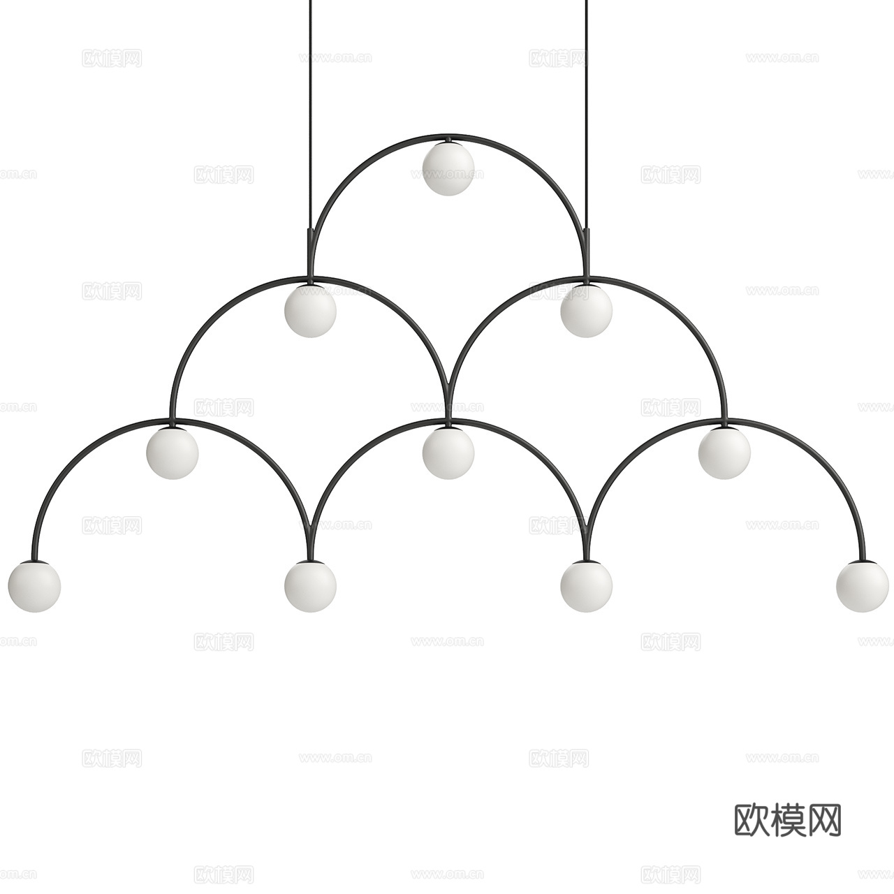 Pholc 极简吊灯 装饰吊灯 多头吊灯 灯泡吊灯 现代吊灯3d模型