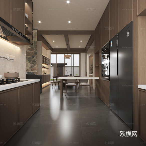 宋式餐廳廚房3d模型下載(渲染圖3)