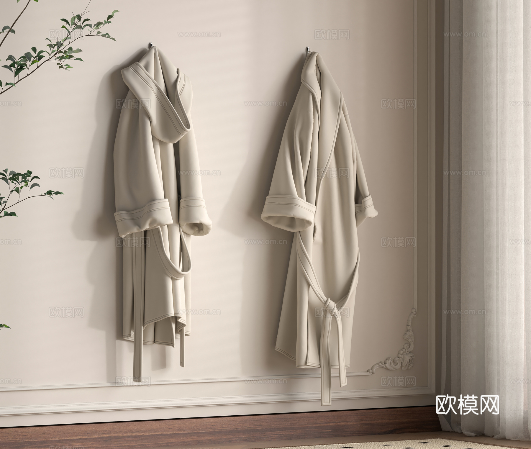 现代浴袍3d模型