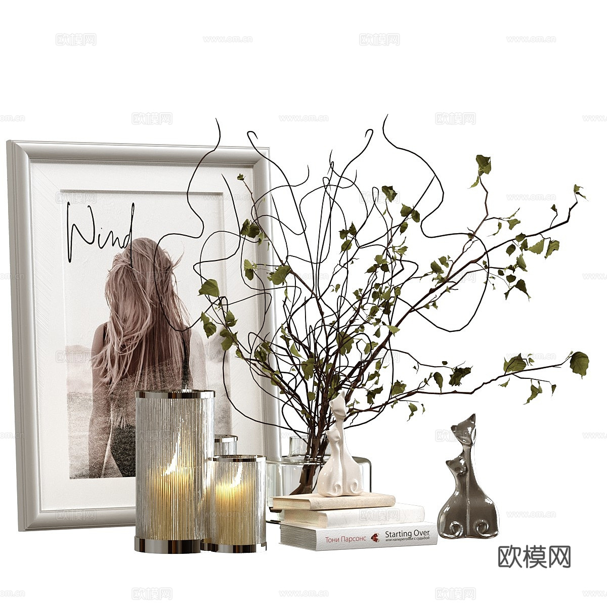 现代饰品摆件组合3d模型