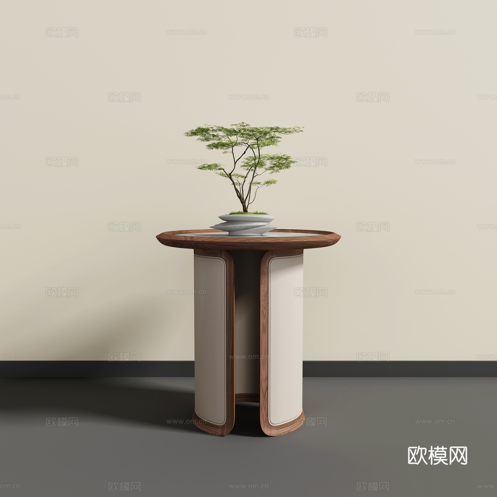 新中式边几角几3d模型