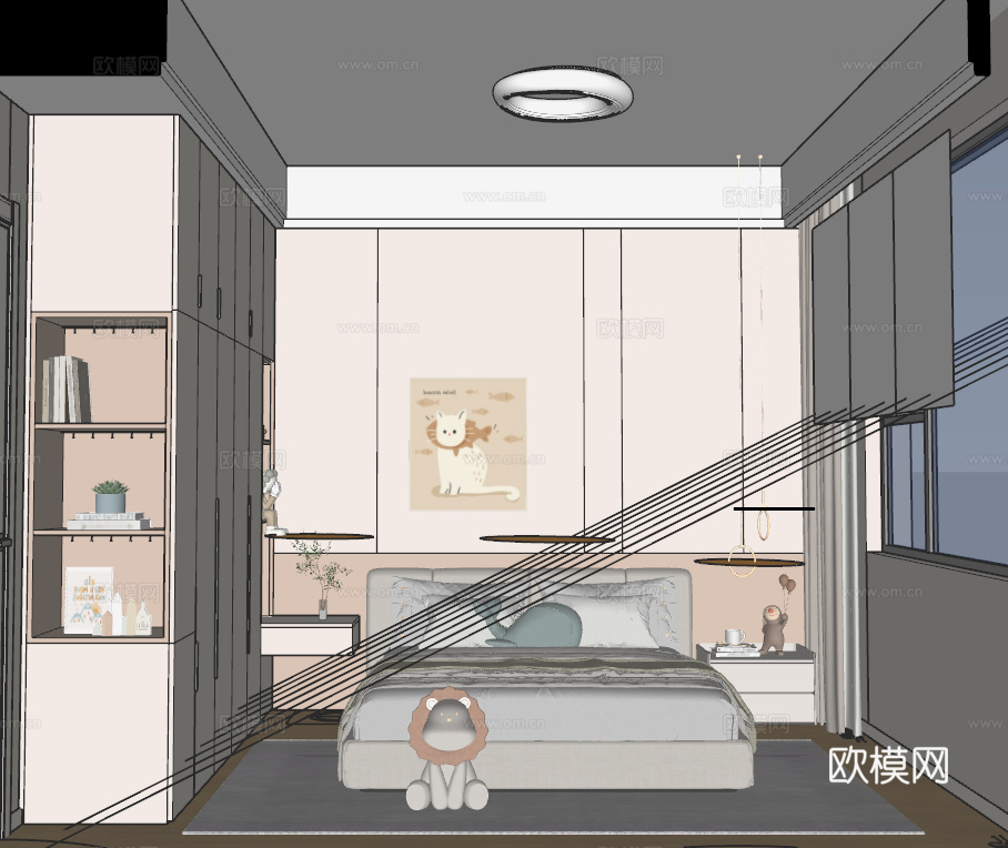 女孩房su模型
