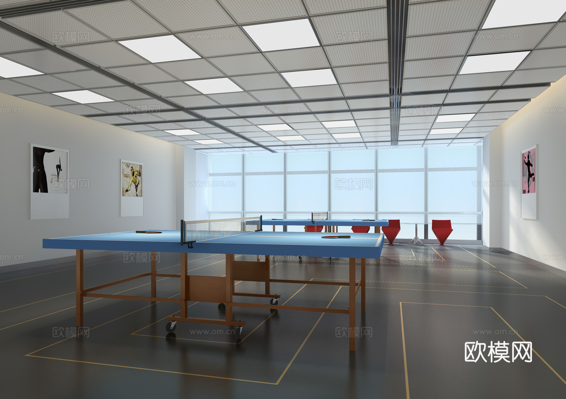 乒乓球室3d模型