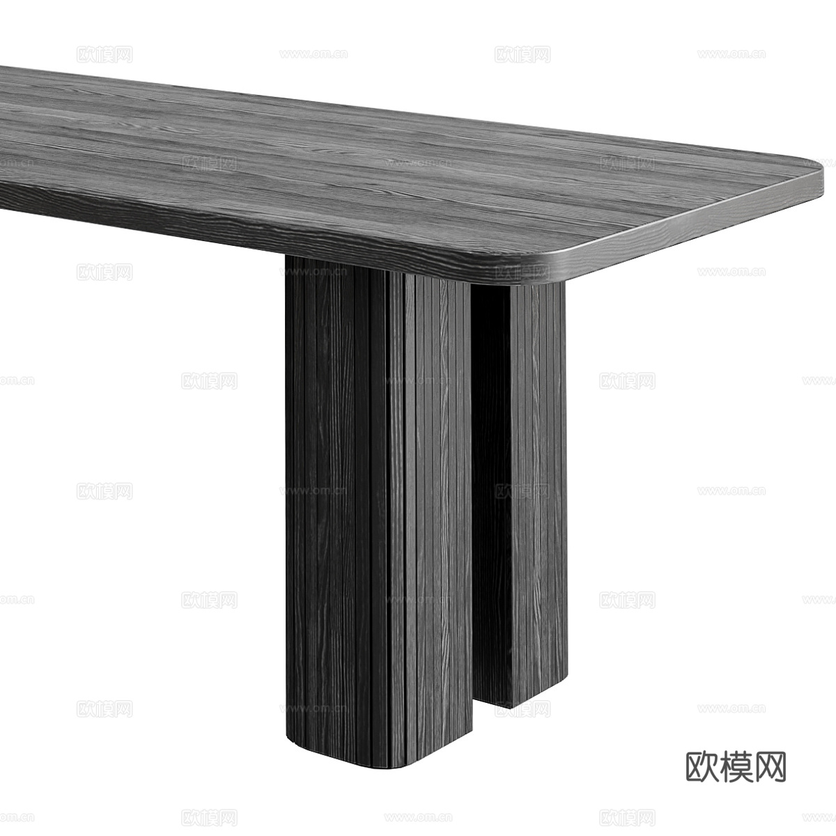 现代意式实木餐桌3d模型