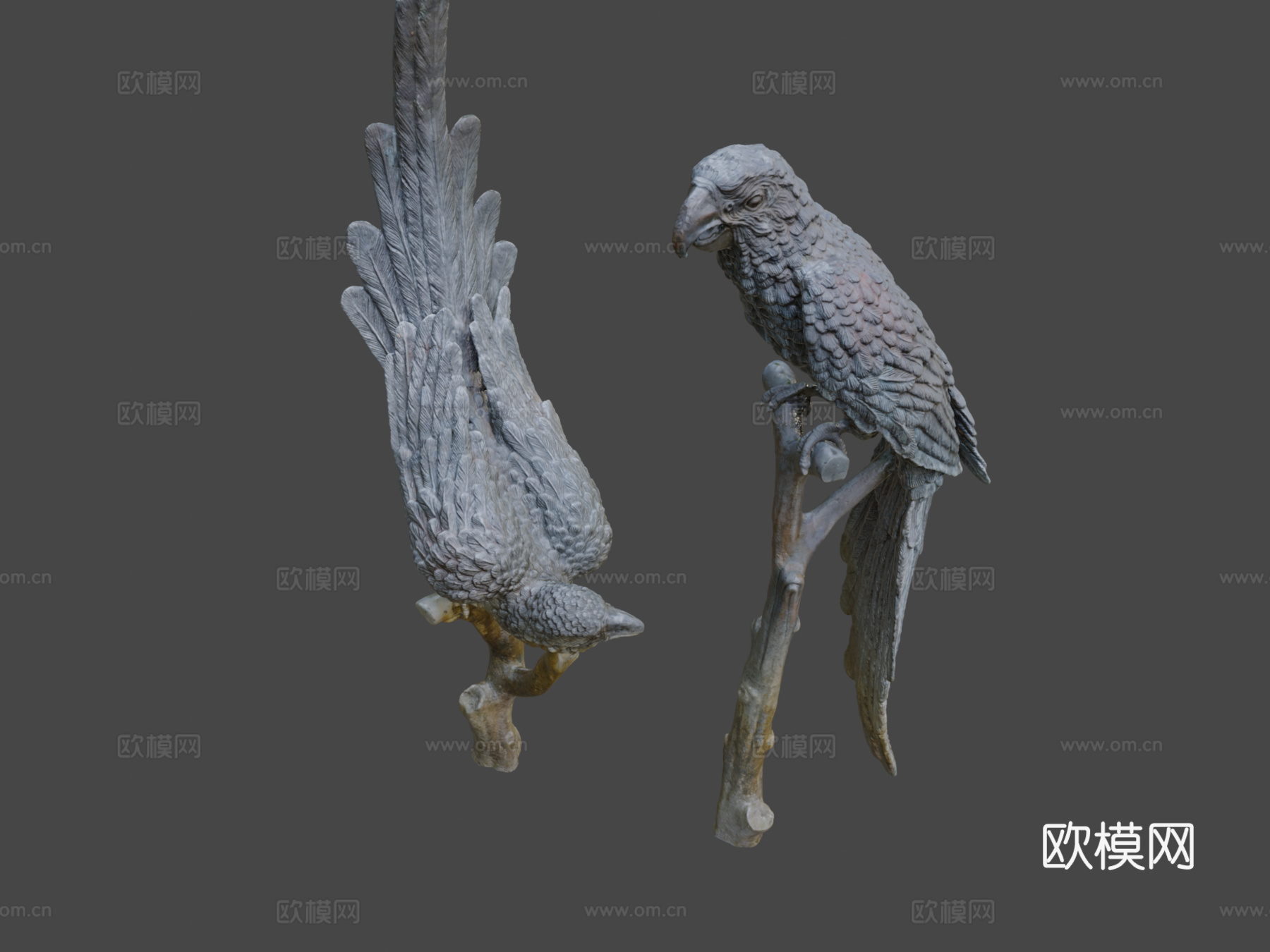 鹦鹉雕像3d模型