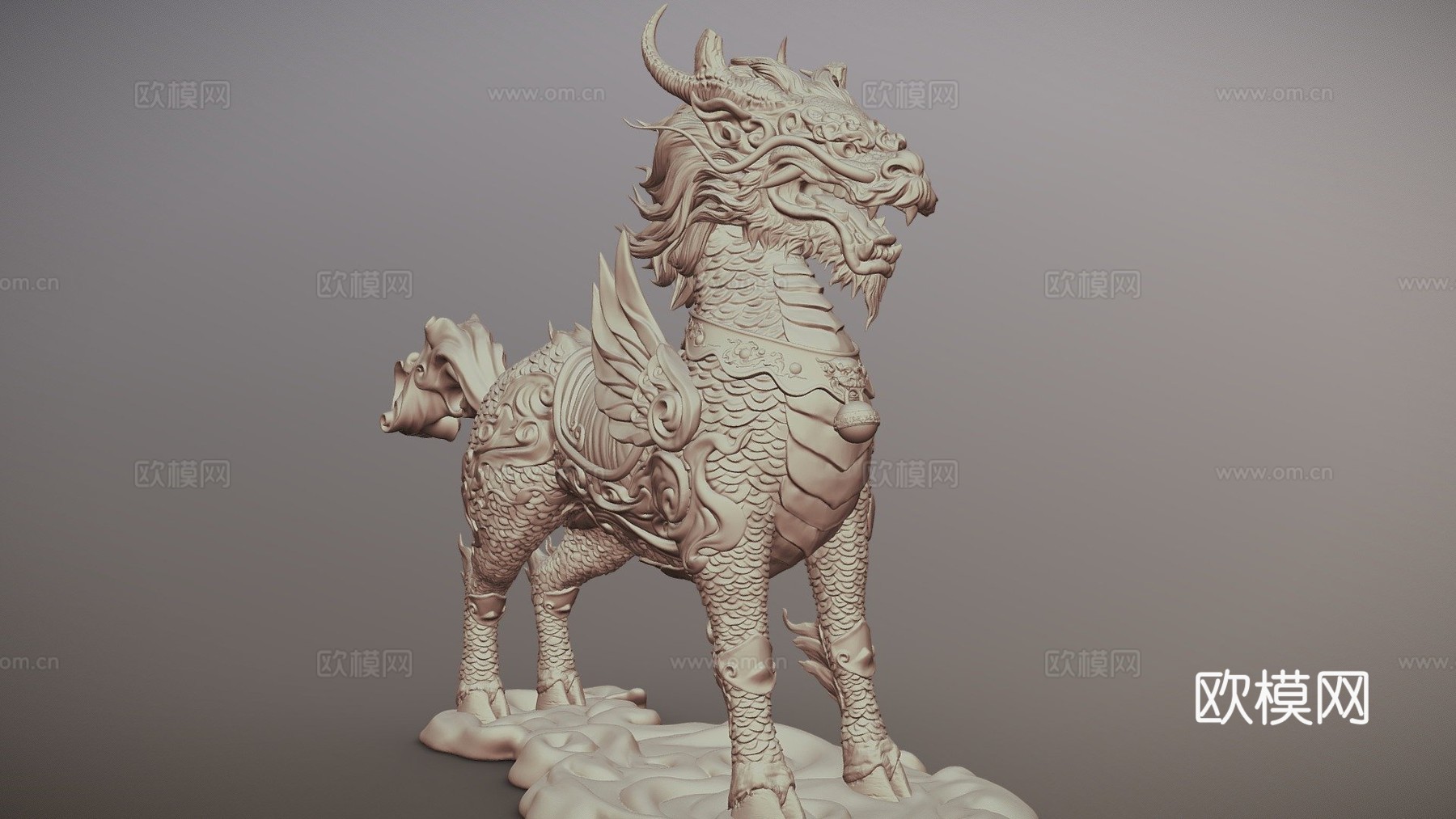 中国神话生物麒麟3d模型
