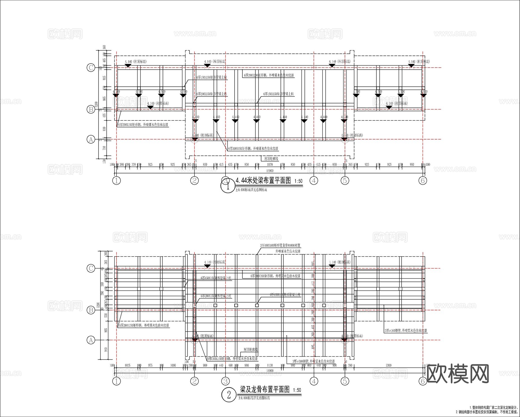 现代新中式美丽乡村戏台舞台节点大样详图cad施工图