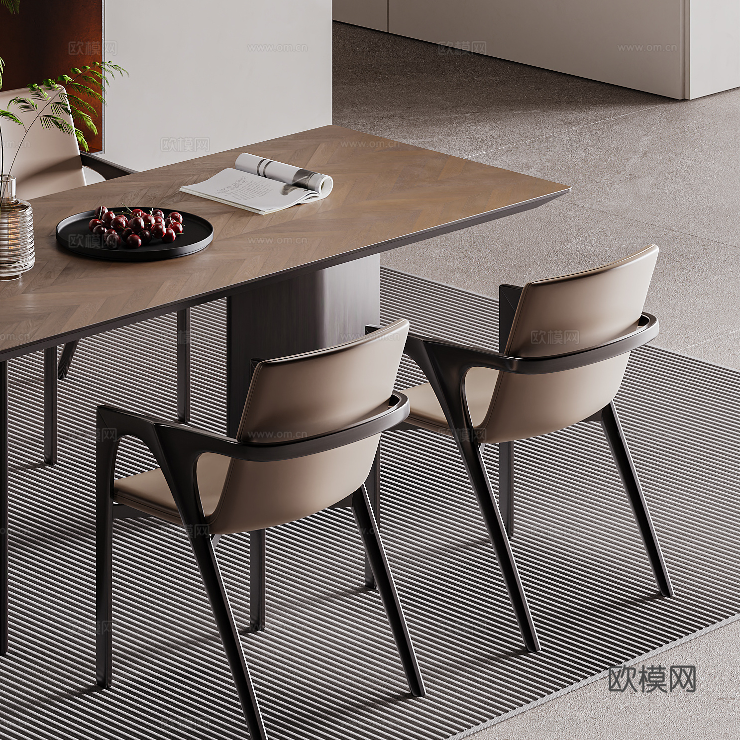 现代餐桌椅 休闲桌椅  桌椅组合3d模型