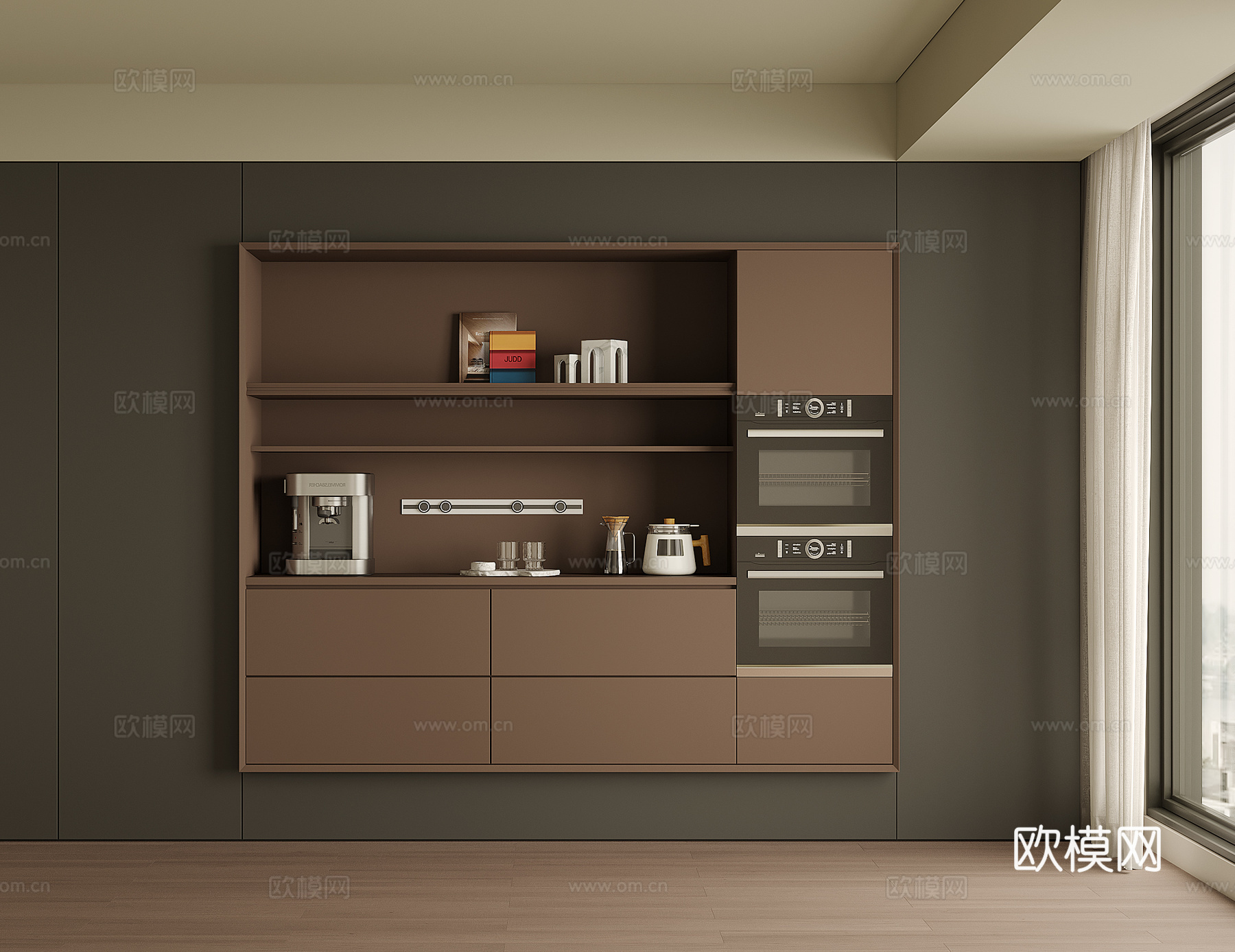 现代酒柜餐边柜3d模型