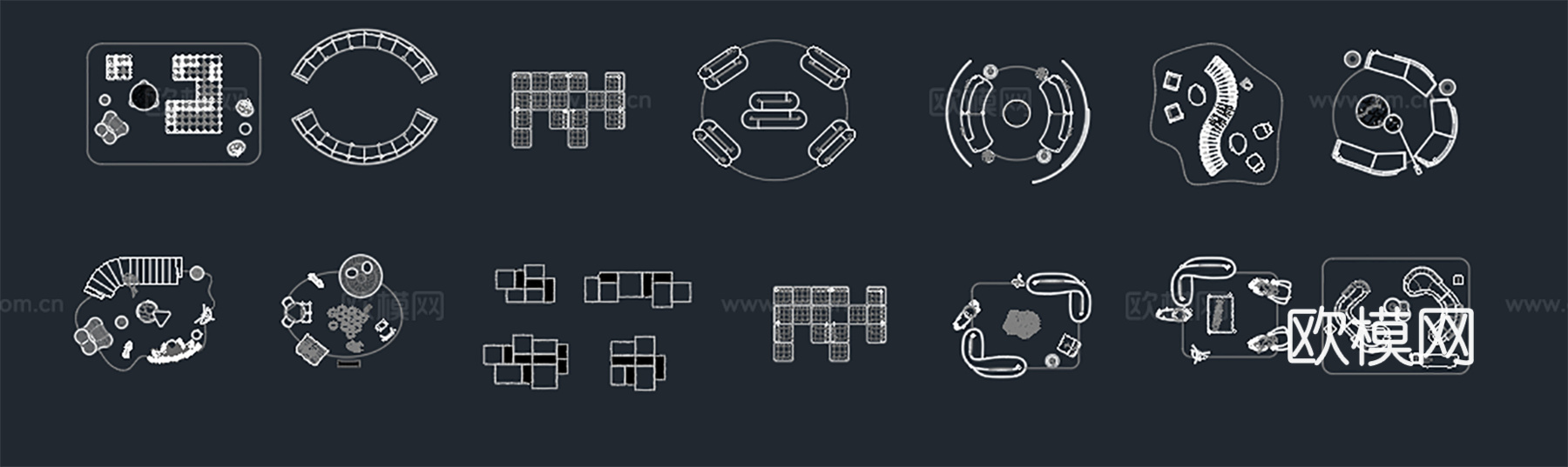 沙发，异形沙发，弧形沙发，组合沙发cad施工图