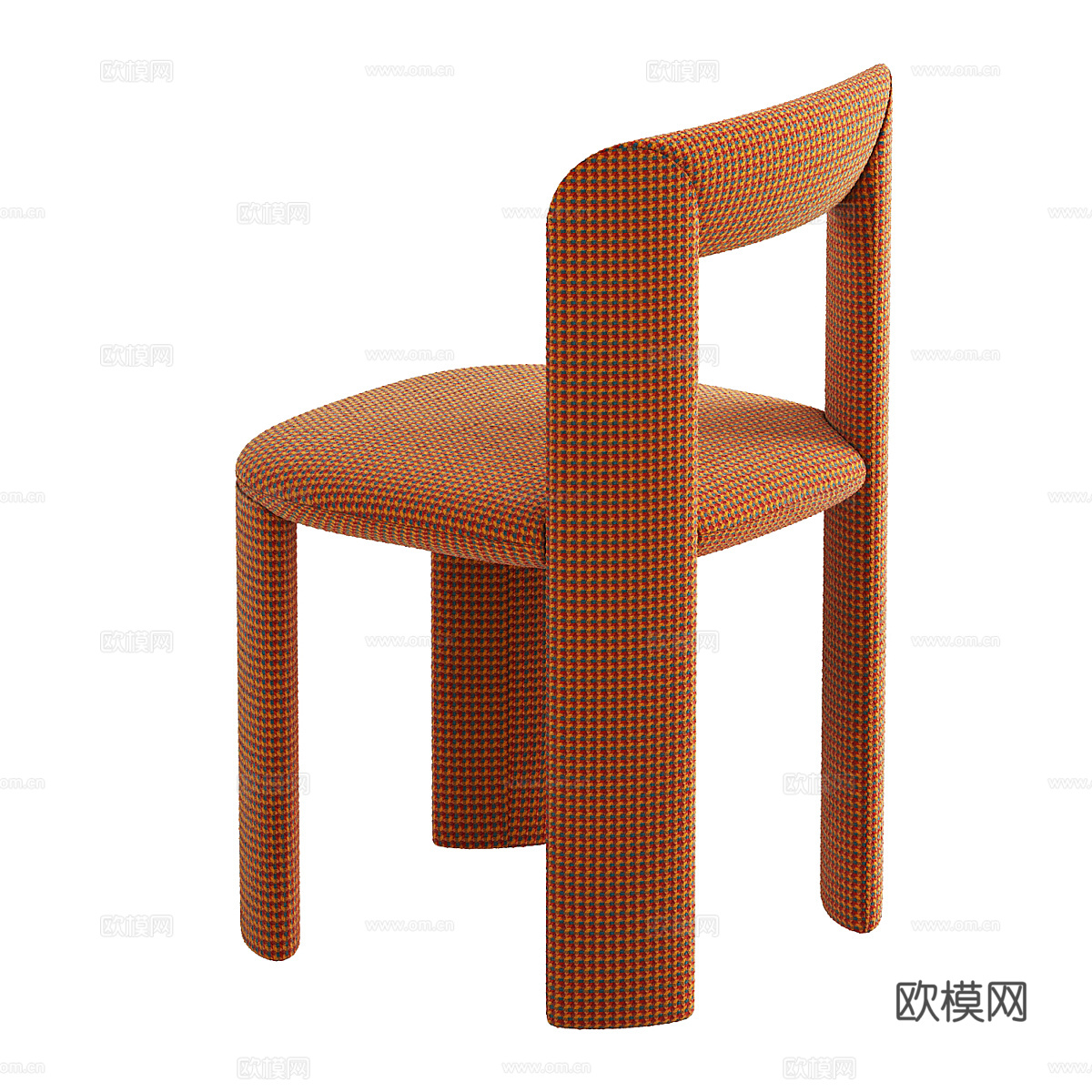 现代意式布艺单椅3d模型