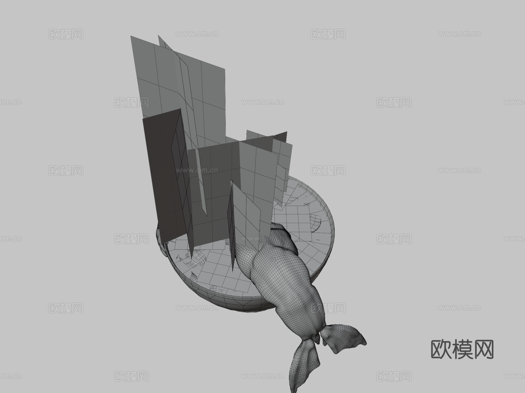 虾人鱼3d模型