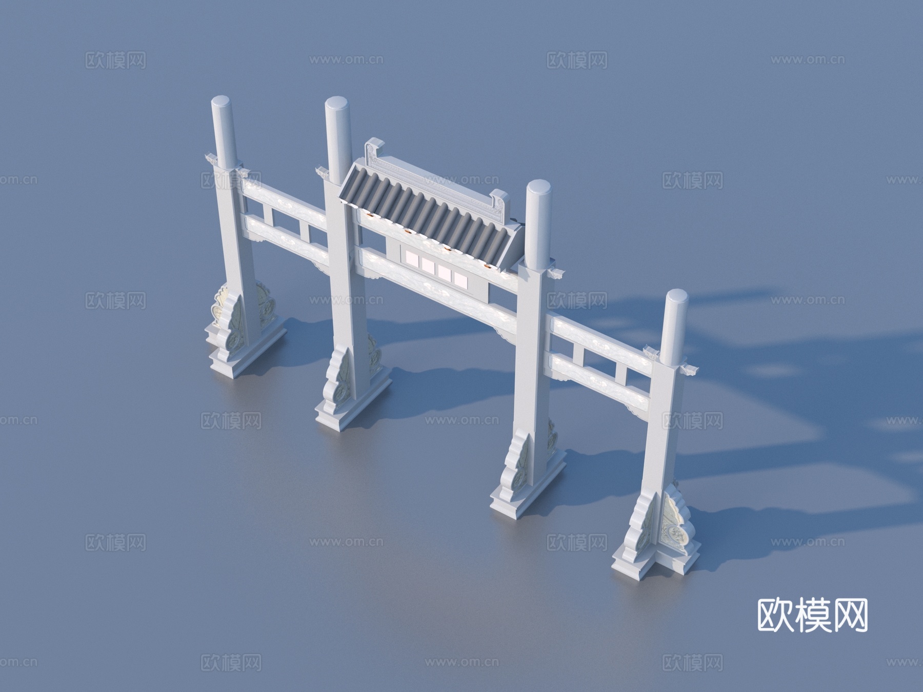 牌坊 古代牌坊 大门 入口su模型