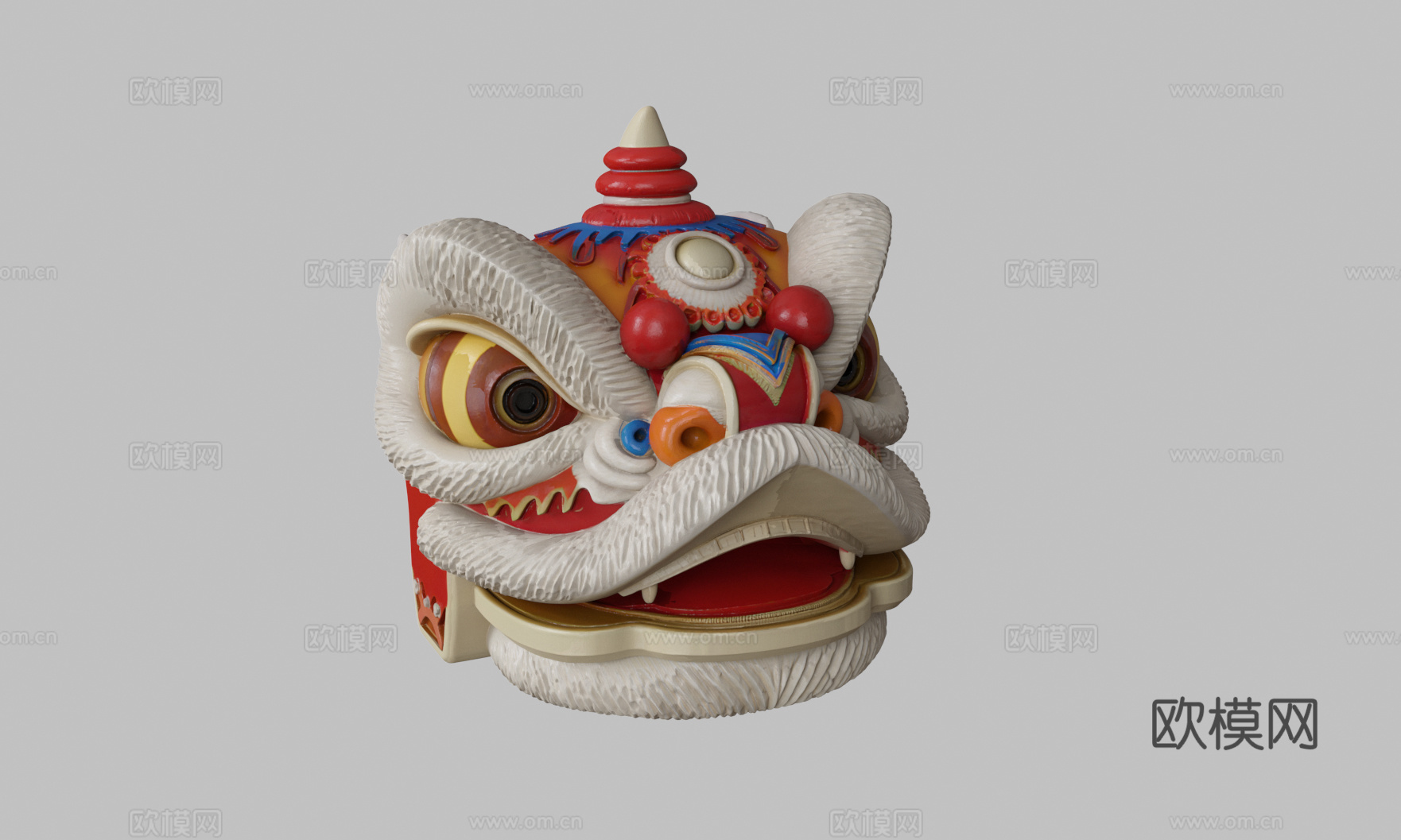 现代  醒狮摆件su模型