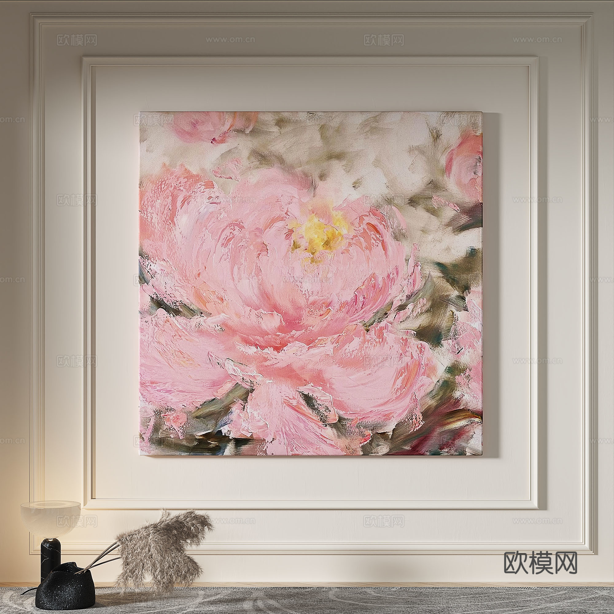 现代，奶油风，肌理，轻奢，侘寂，简约，装饰画3d模型