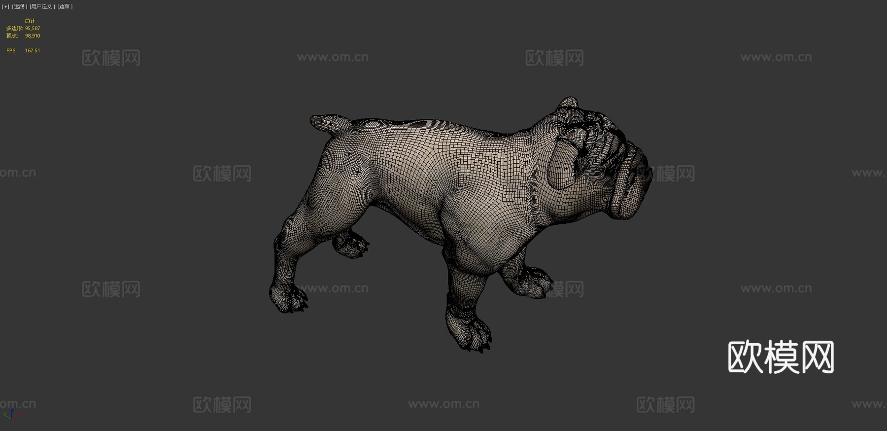 斗牛犬3d模型