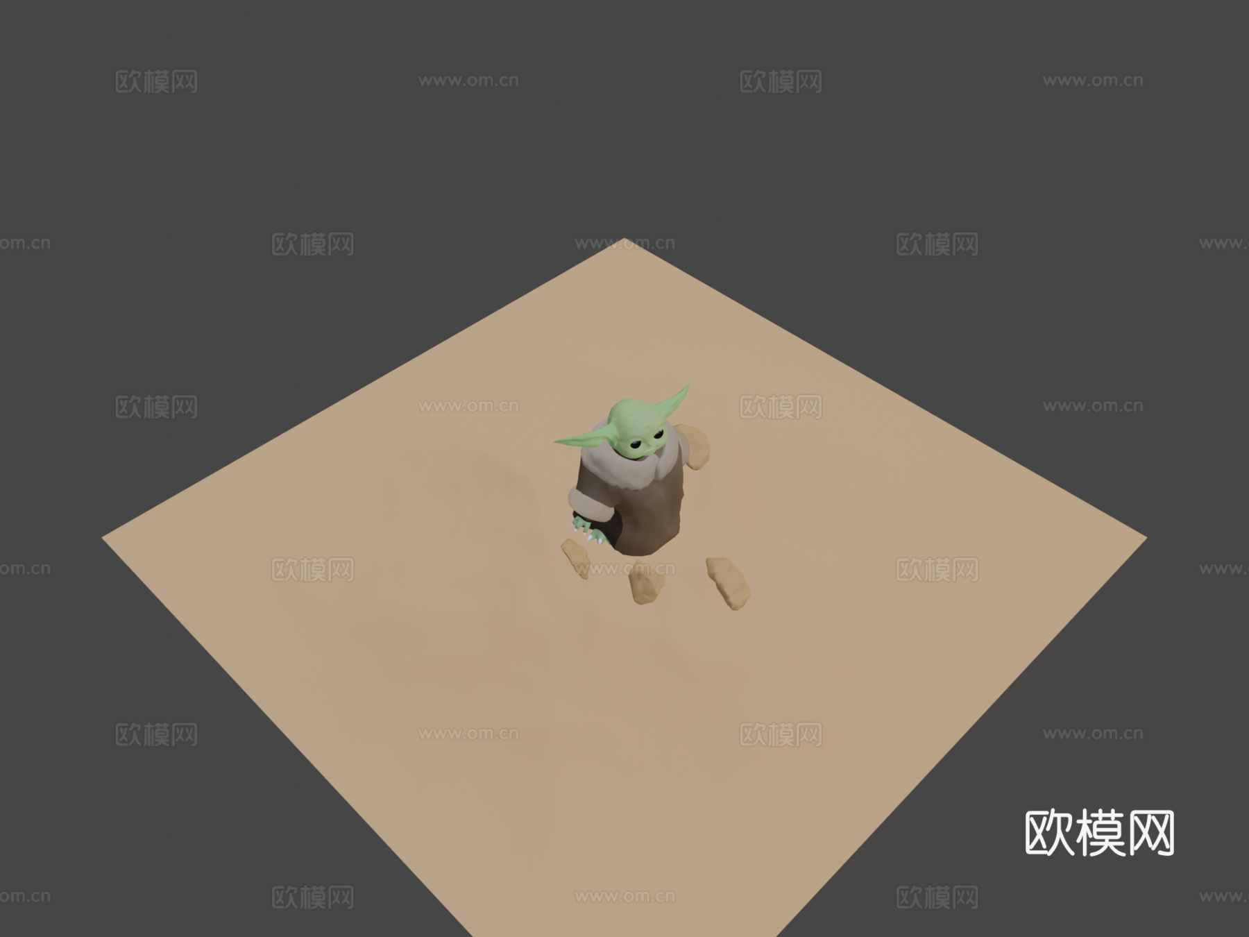 婴儿尤达-格罗古模型由奥斯卡创意3d模型