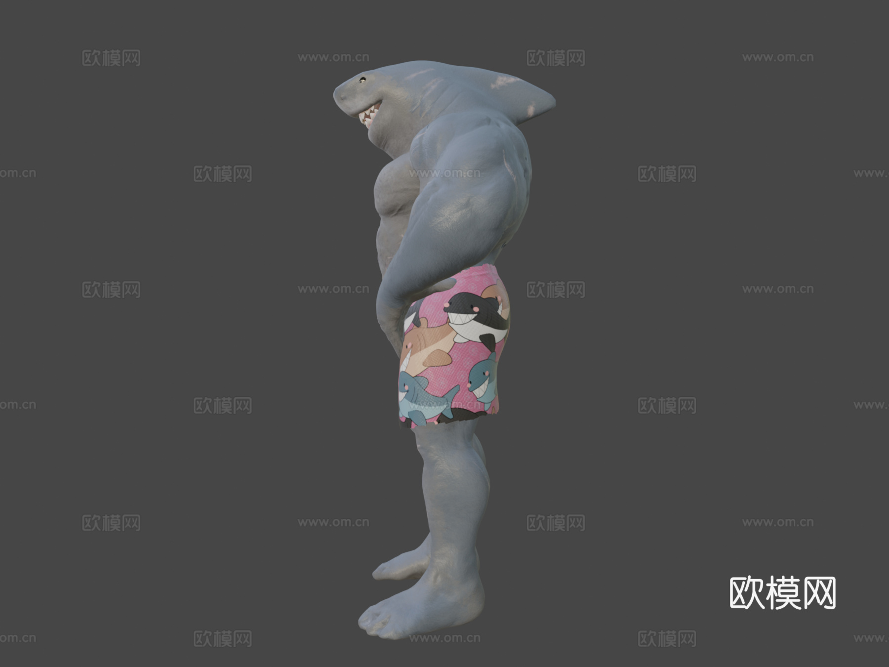 鲨鱼神3d模型