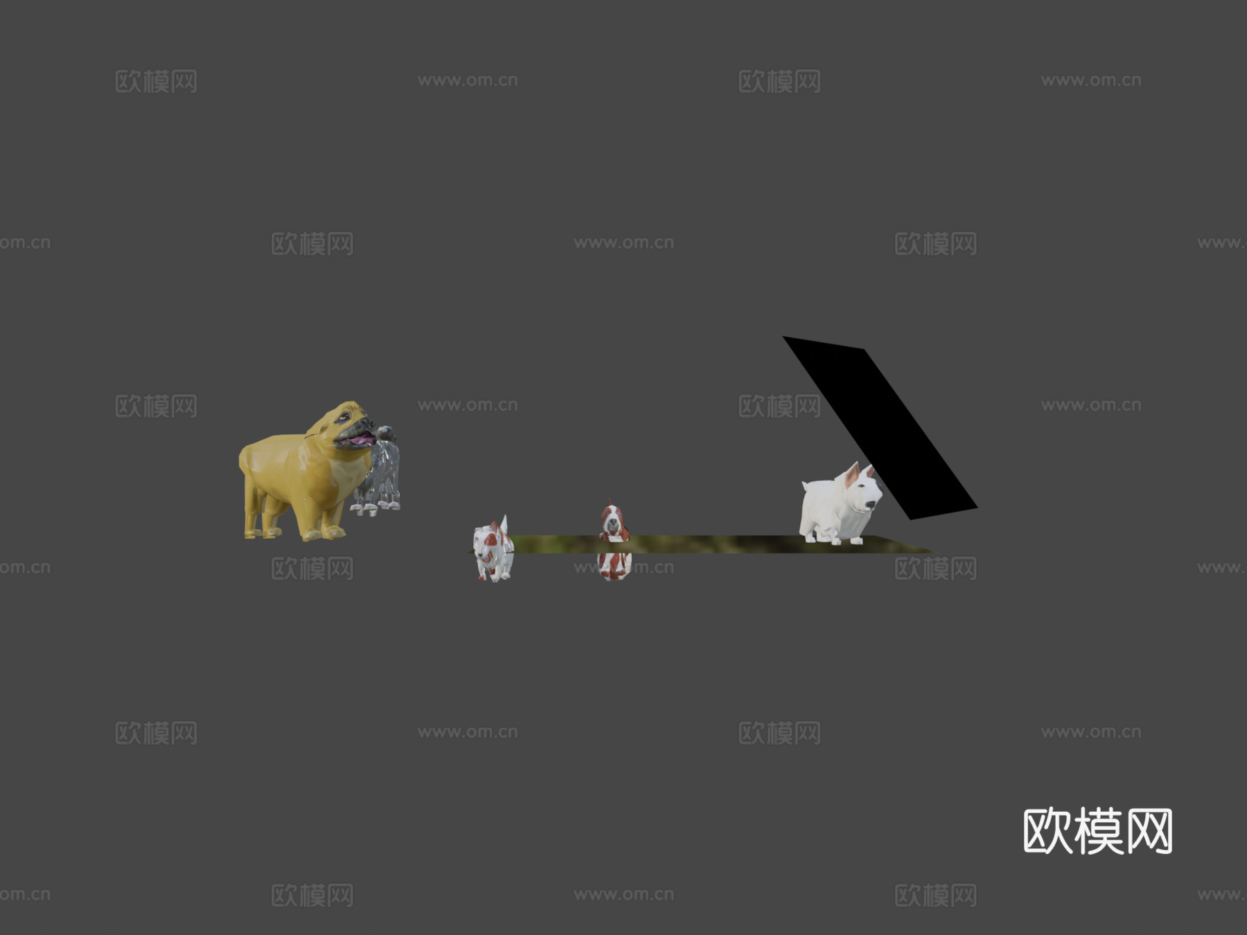 低多边形狗包3d模型