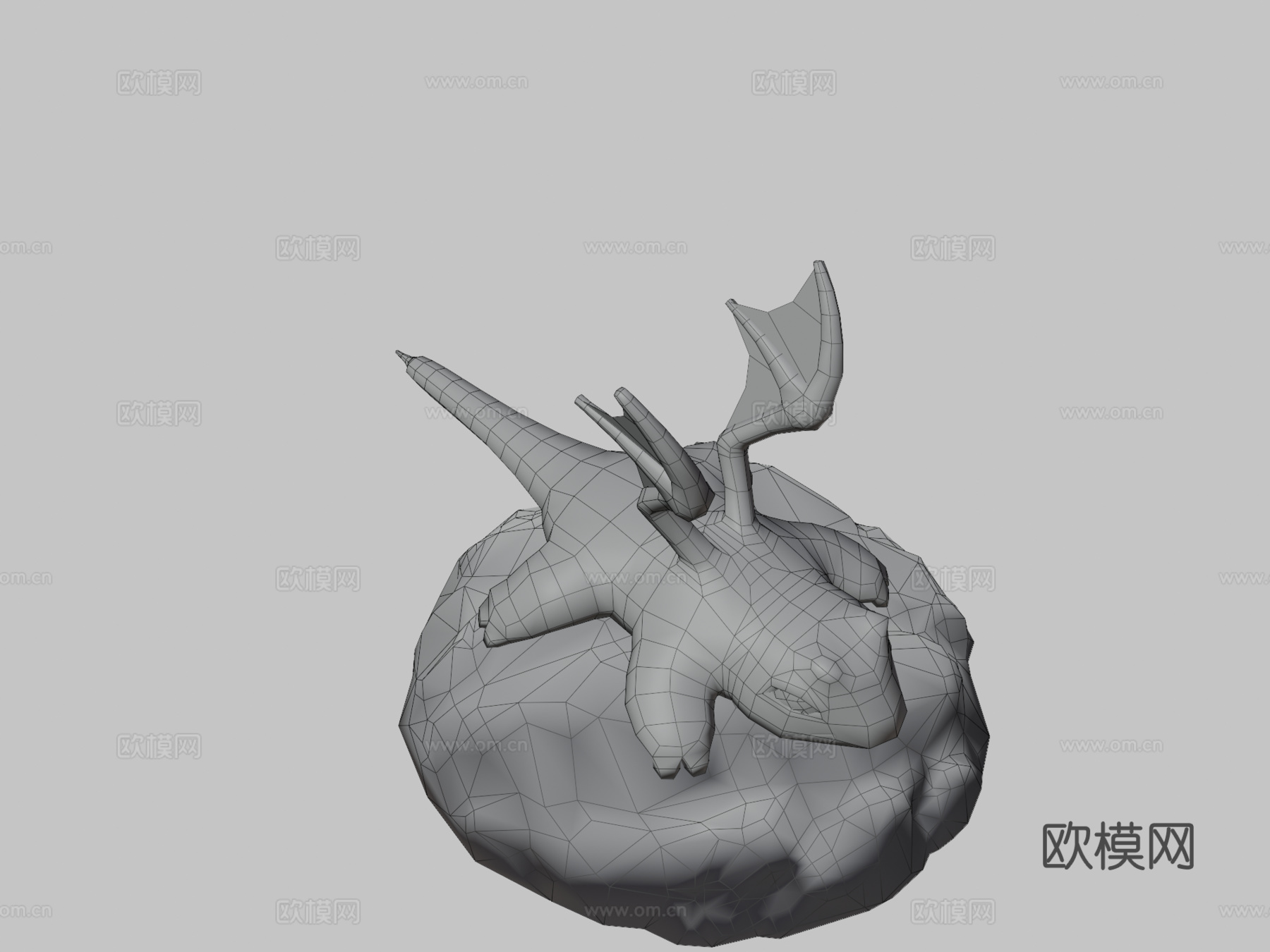 低多边形幼龙可下载3d模型