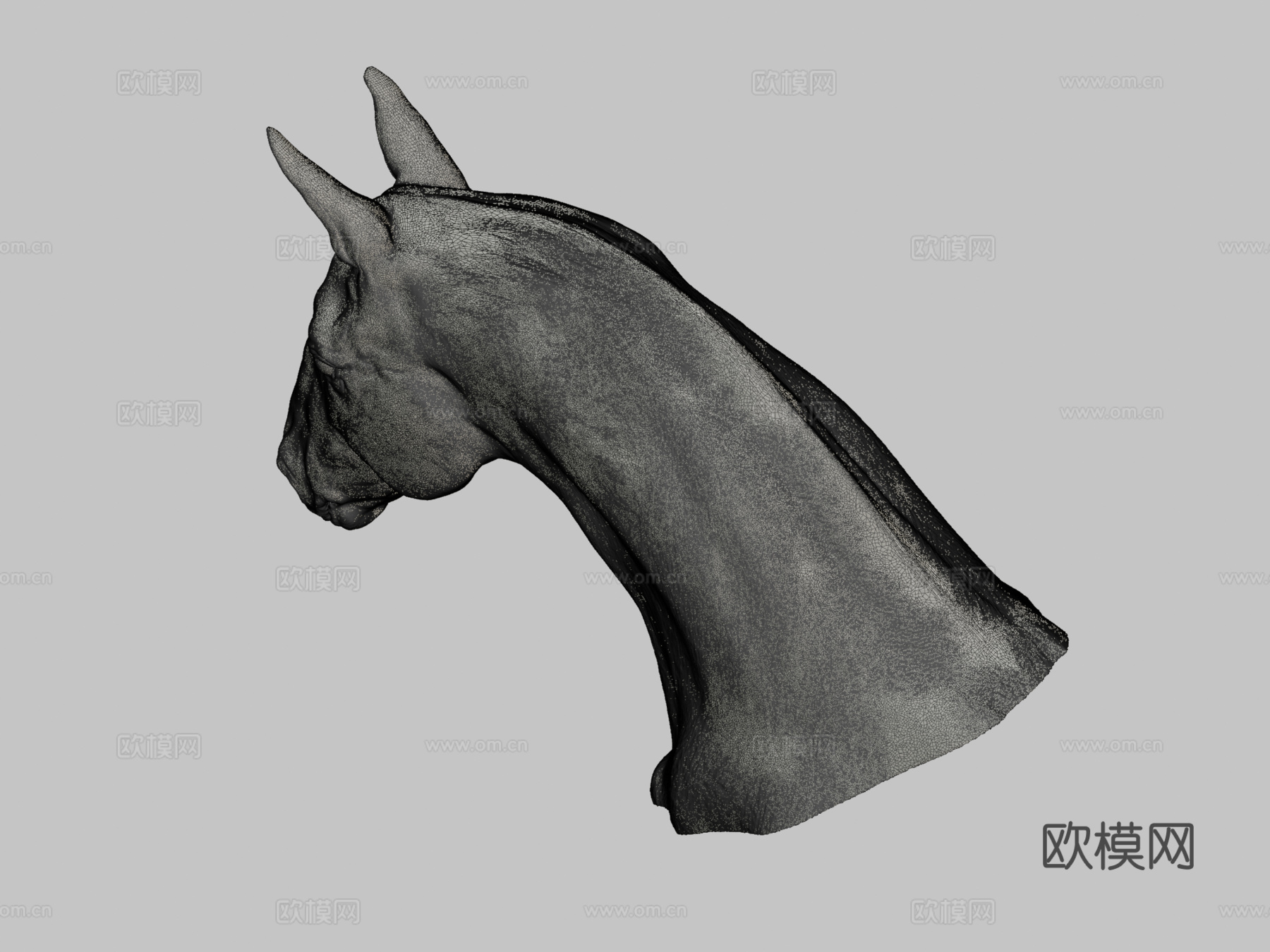马头雕塑3d模型