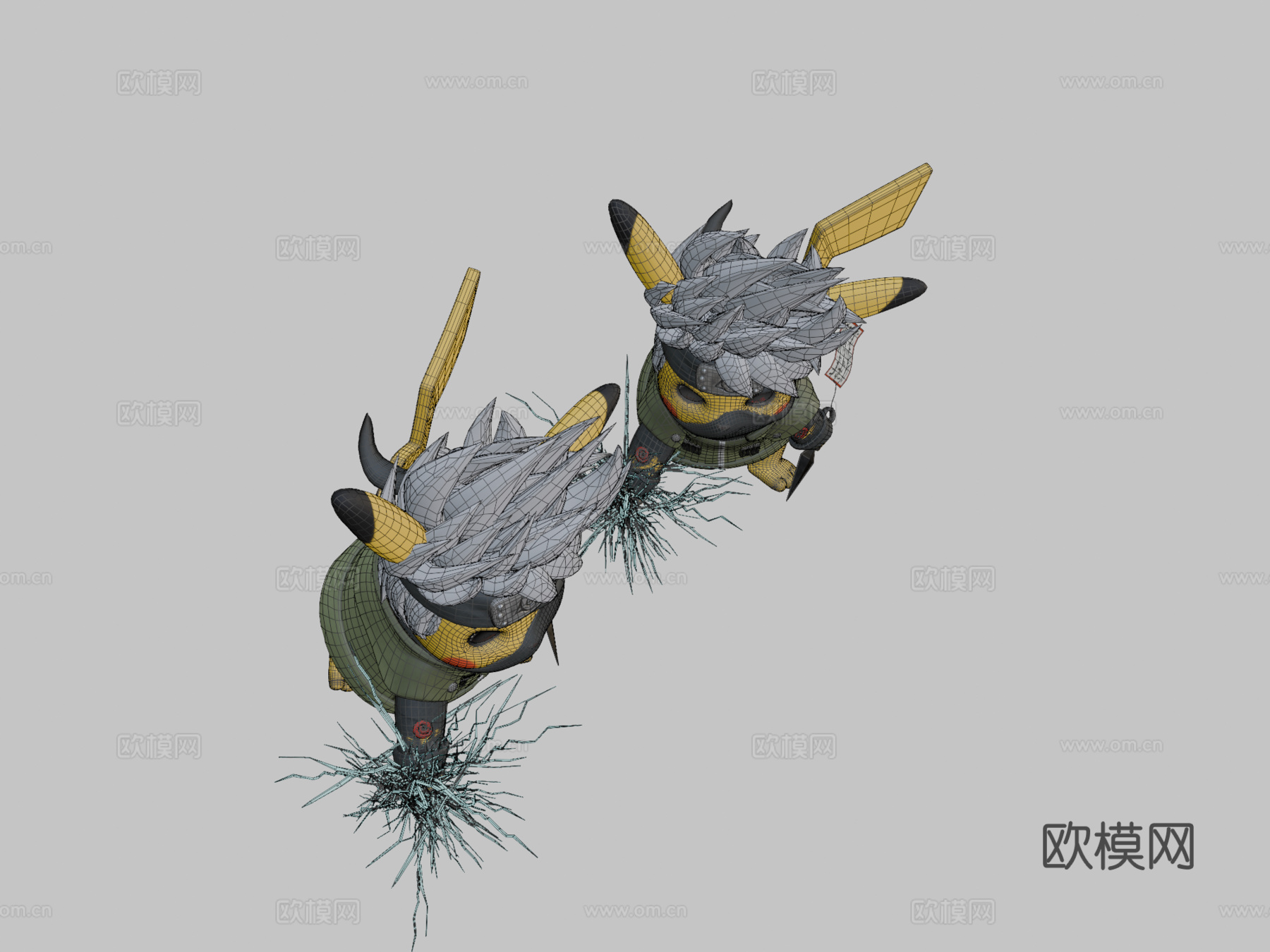 卡卡丘-卡卡西+皮卡丘3d模型
