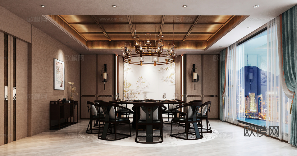 包廂 包間 餐廳包廂 餐飲包間 餐飲包房3d模型下載