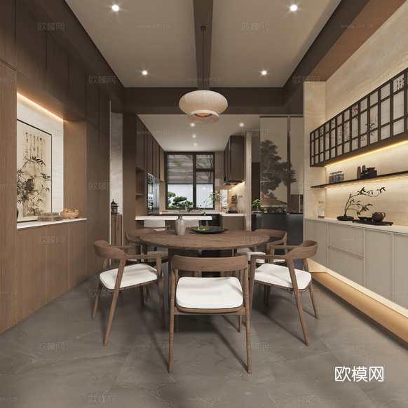 宋式餐廳廚房3d模型下載(渲染圖2)
