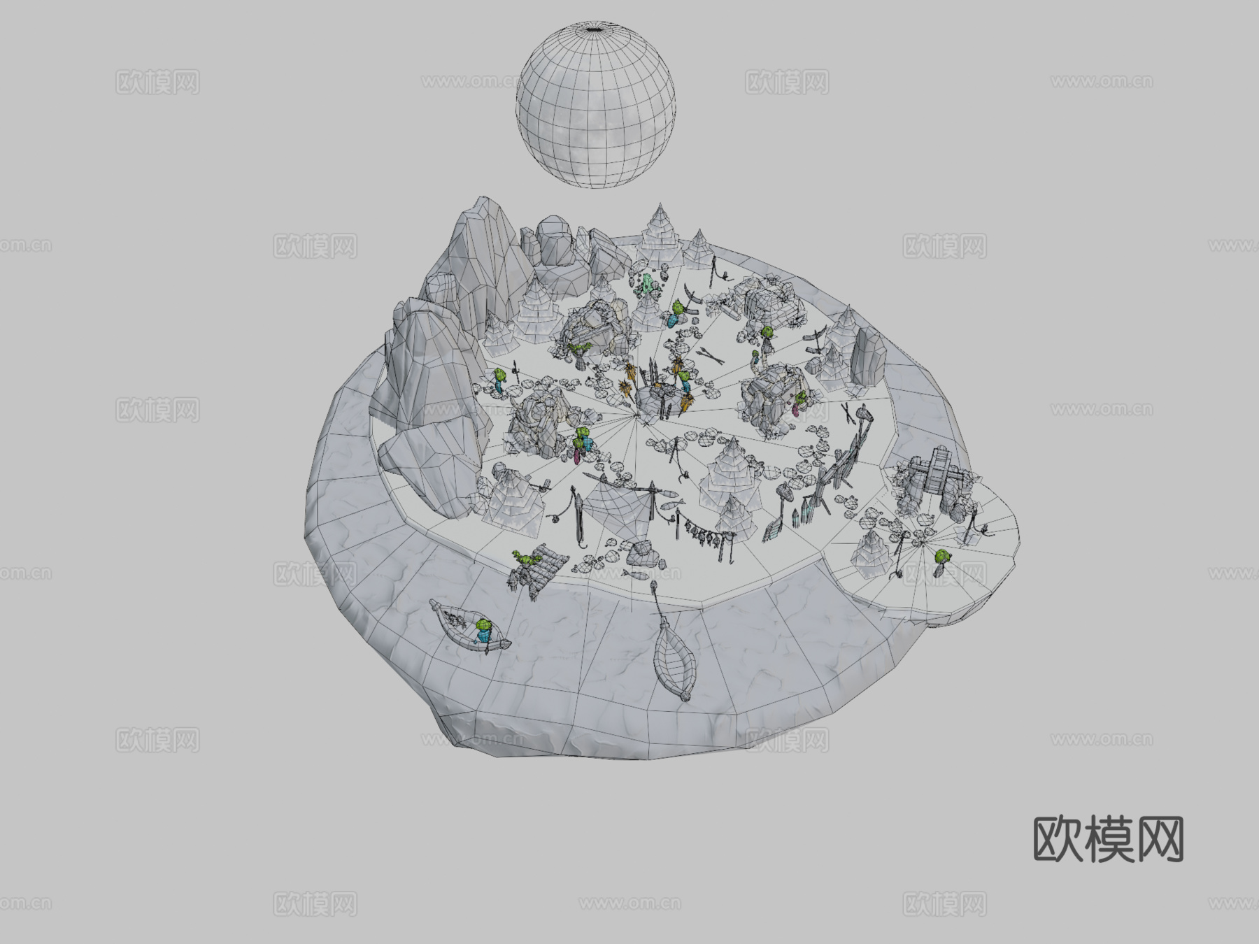 宇宙模拟-石器时代村庄3d模型