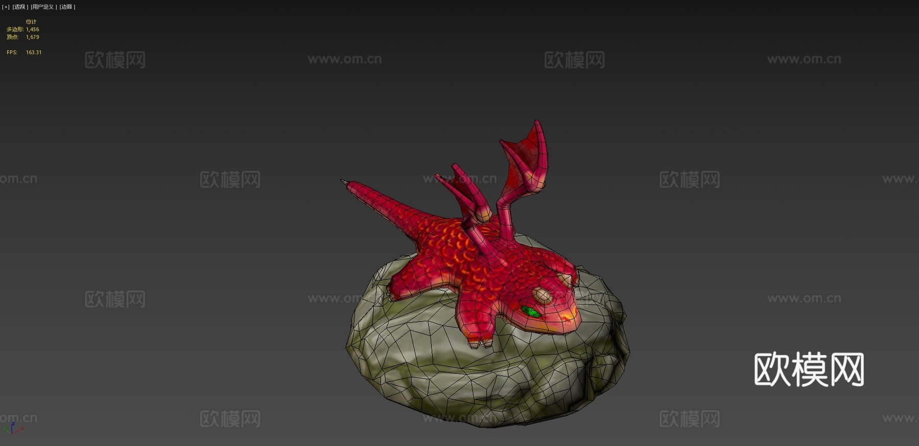 低多边形幼龙可下载3d模型