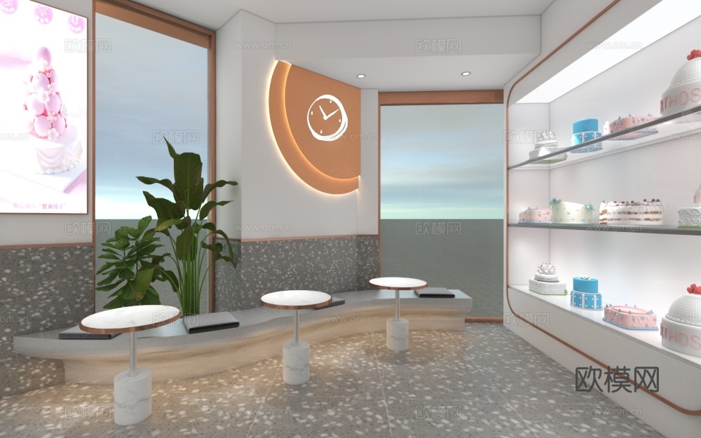 面包店蛋糕店门头3d模型