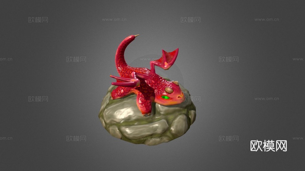 低多边形幼龙可下载3d模型