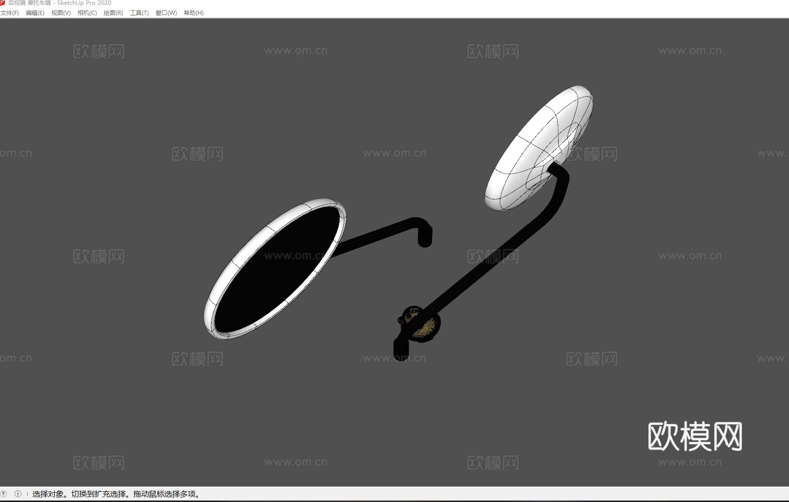 后视镜 摩托车镜su模型