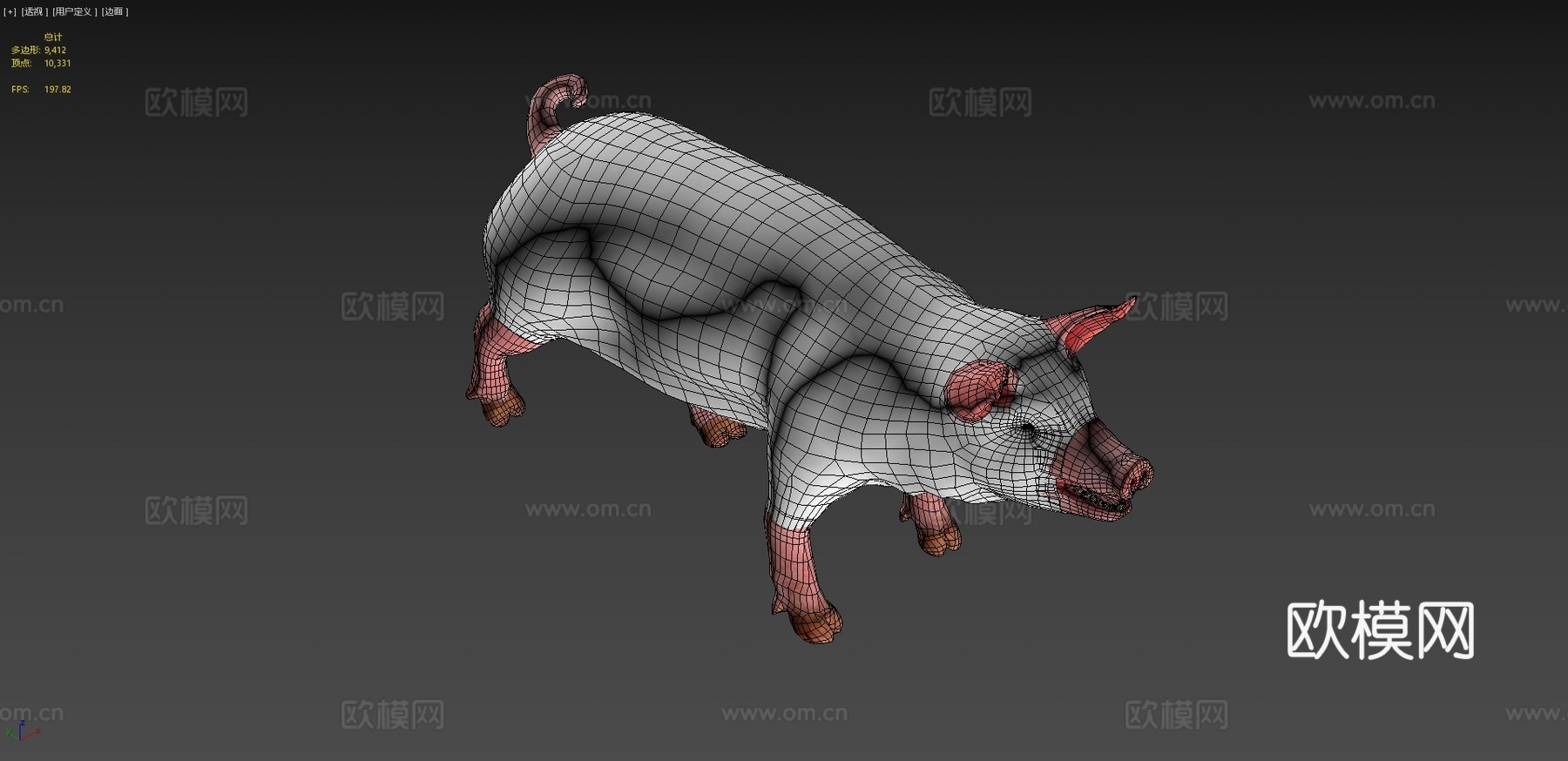动画猪3d模型