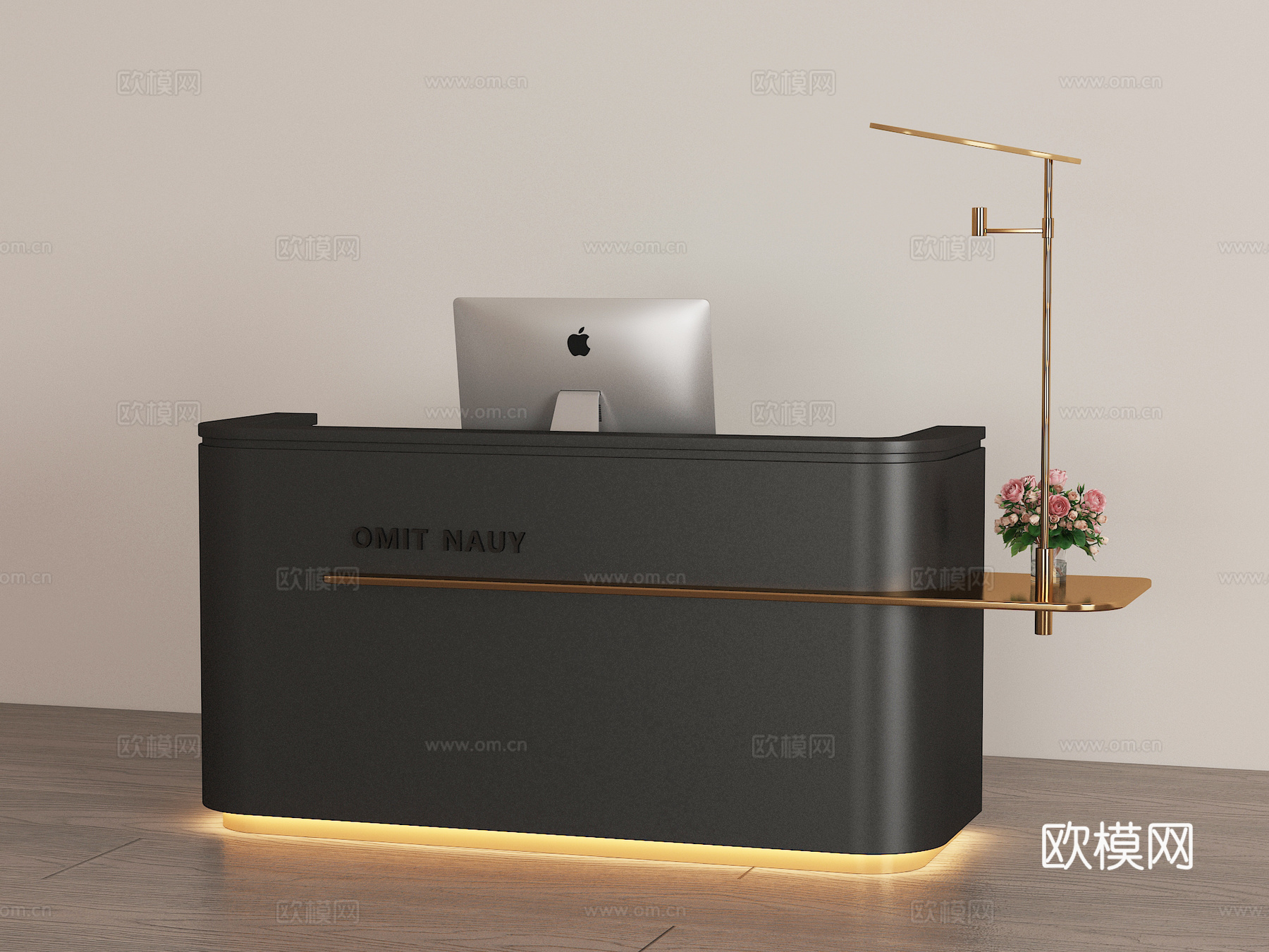 现代极简前台收银台3d模型