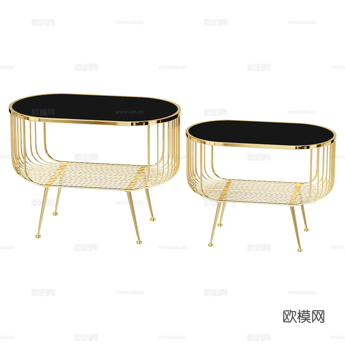 现代轻奢金属茶几3d模型