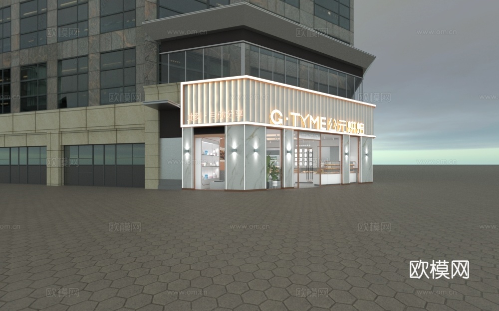 面包店蛋糕店门头3d模型