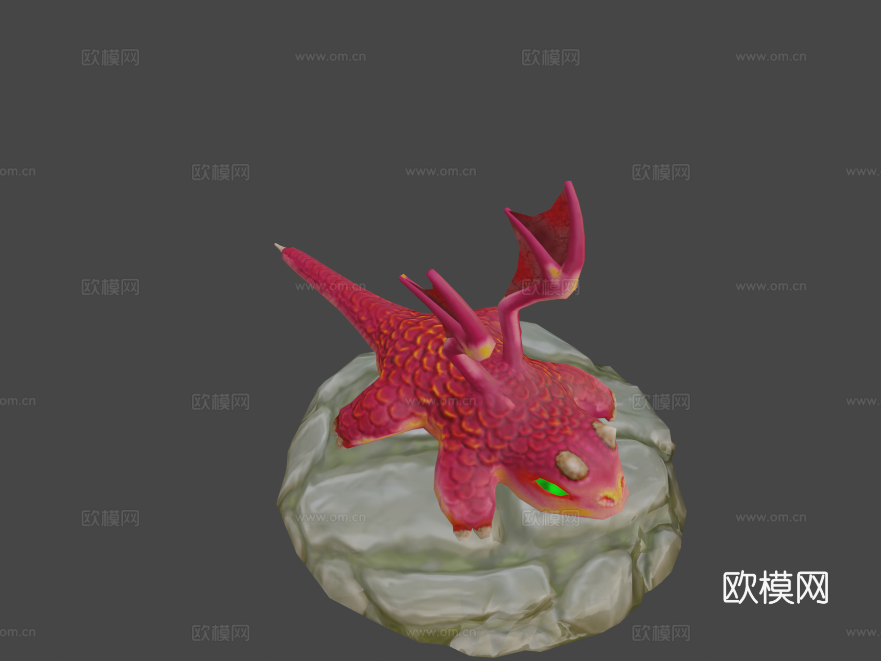 低多边形幼龙可下载3d模型