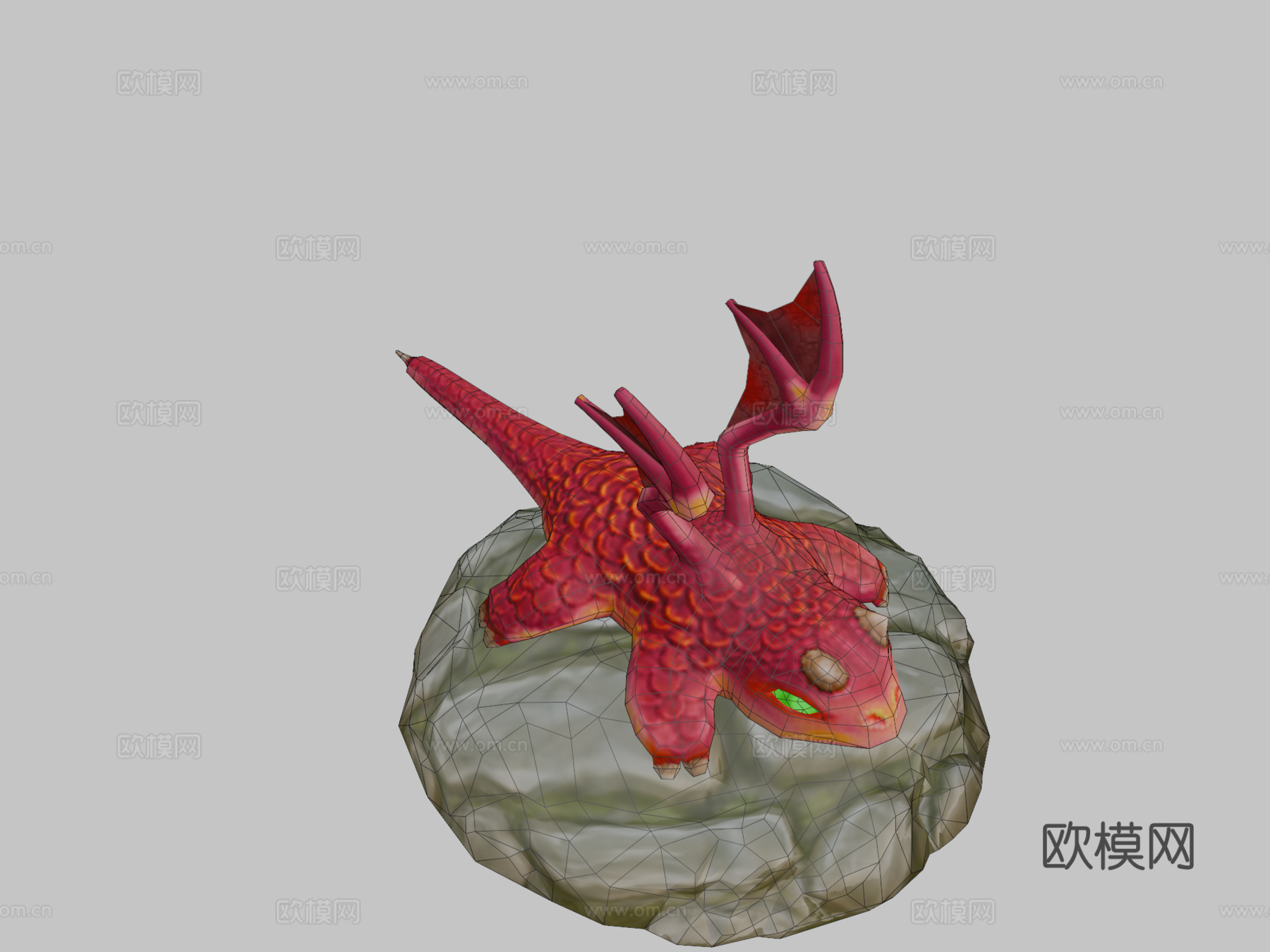 低多边形幼龙可下载3d模型