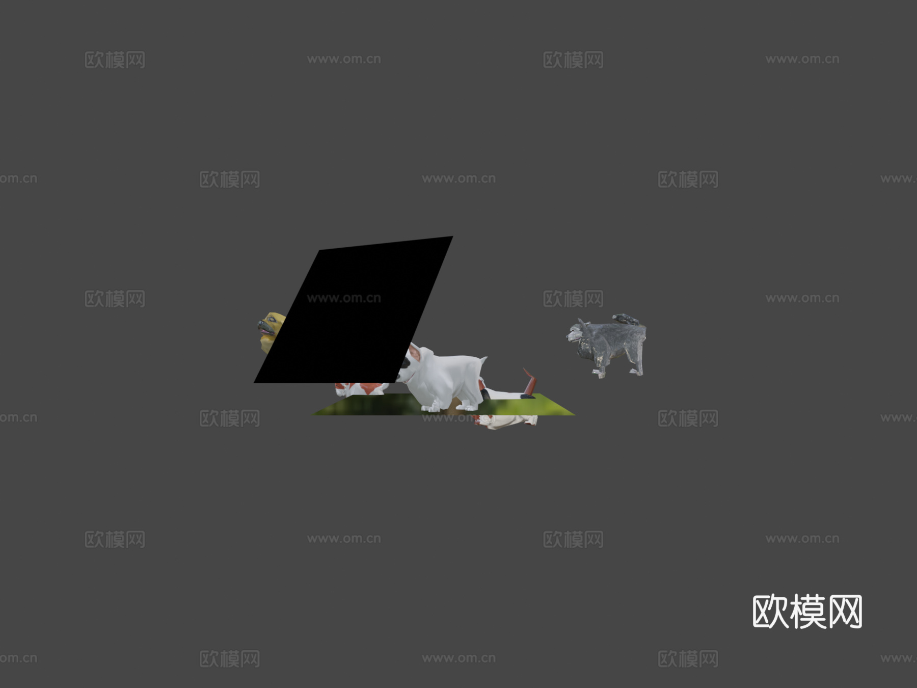 低多边形狗包3d模型