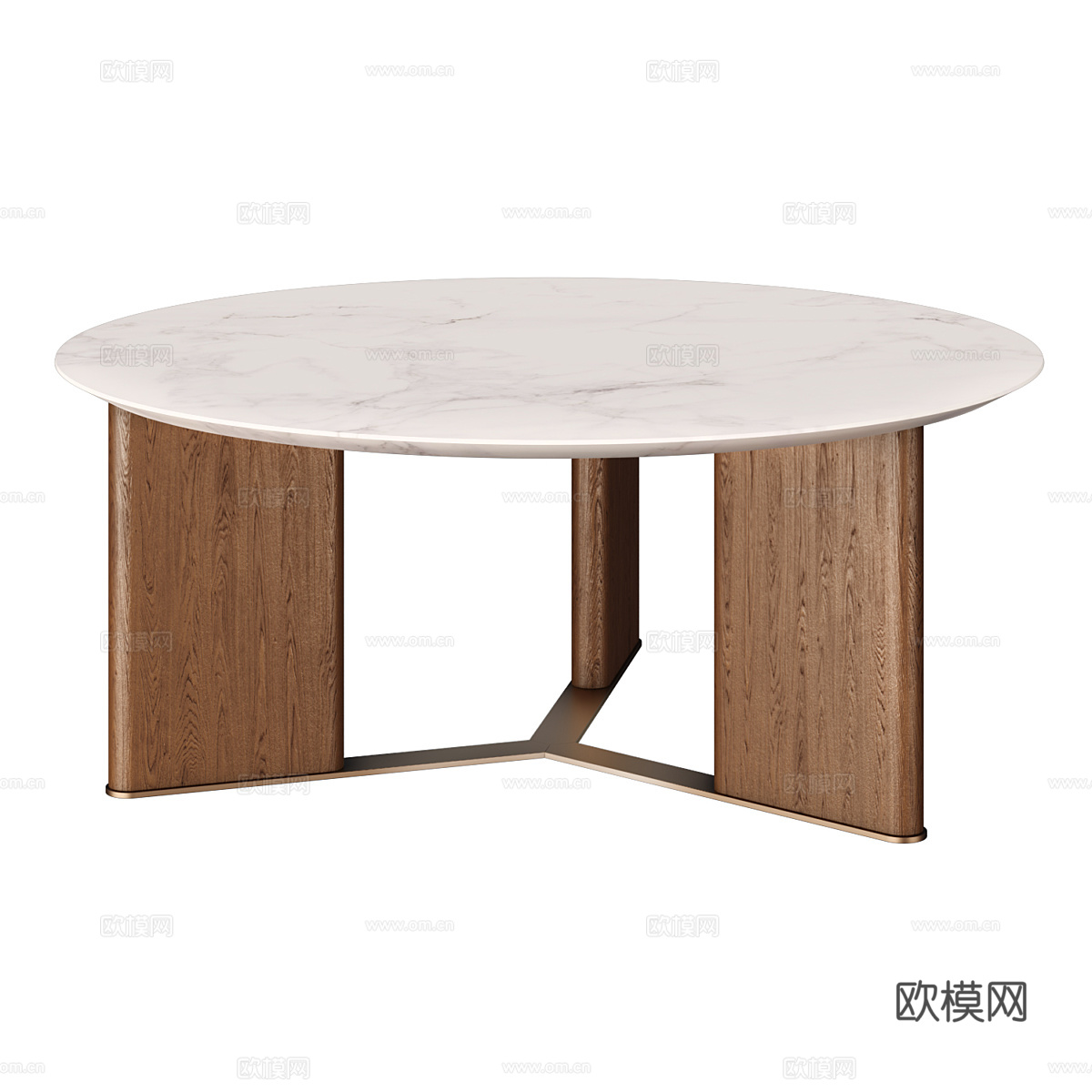 现代意式轻奢大理石圆餐桌3d模型