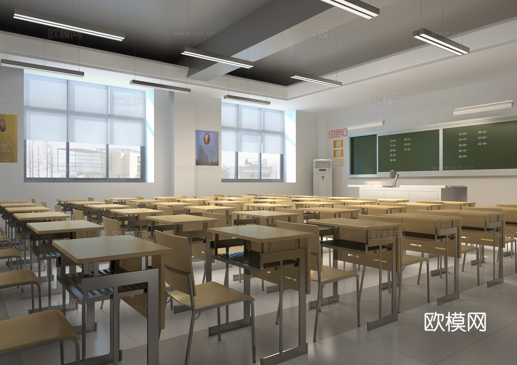 普通教室 标准教室3d模型