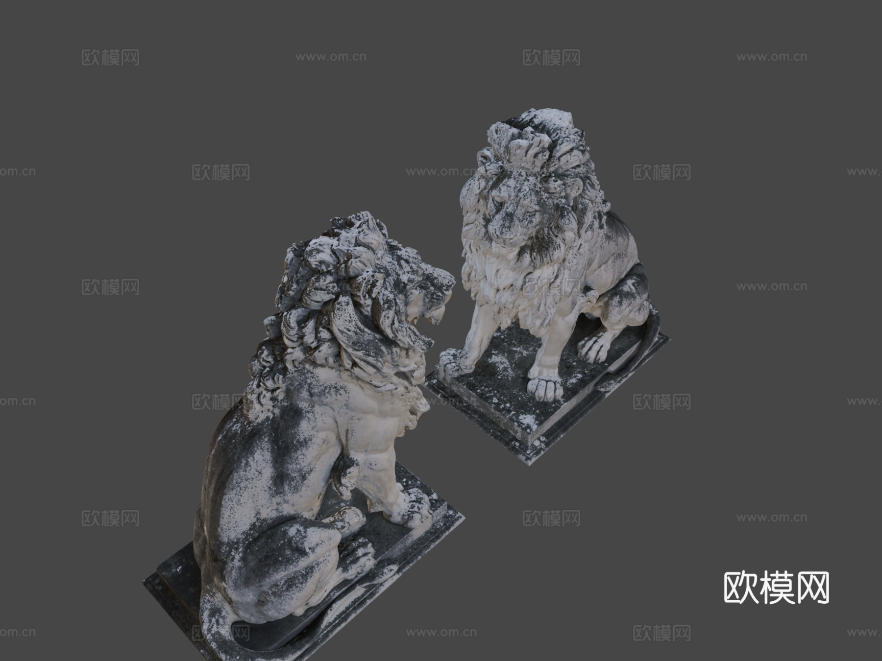 狮子群3d模型