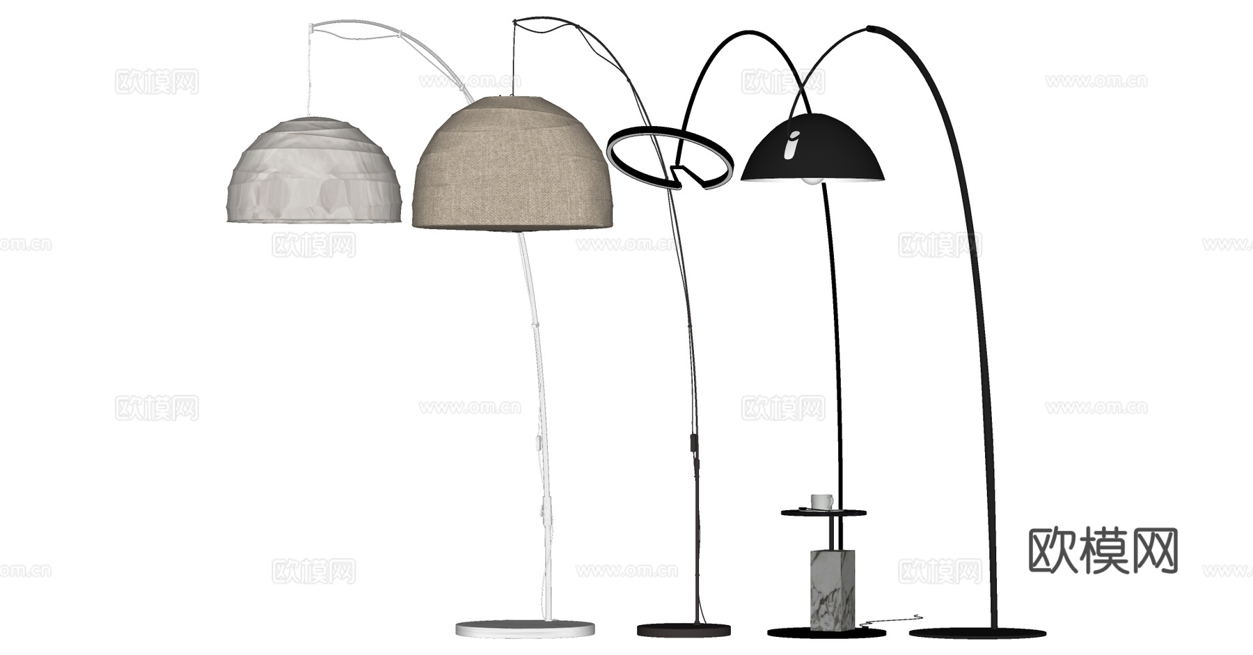 现代落地灯su模型下载（渲染图2）