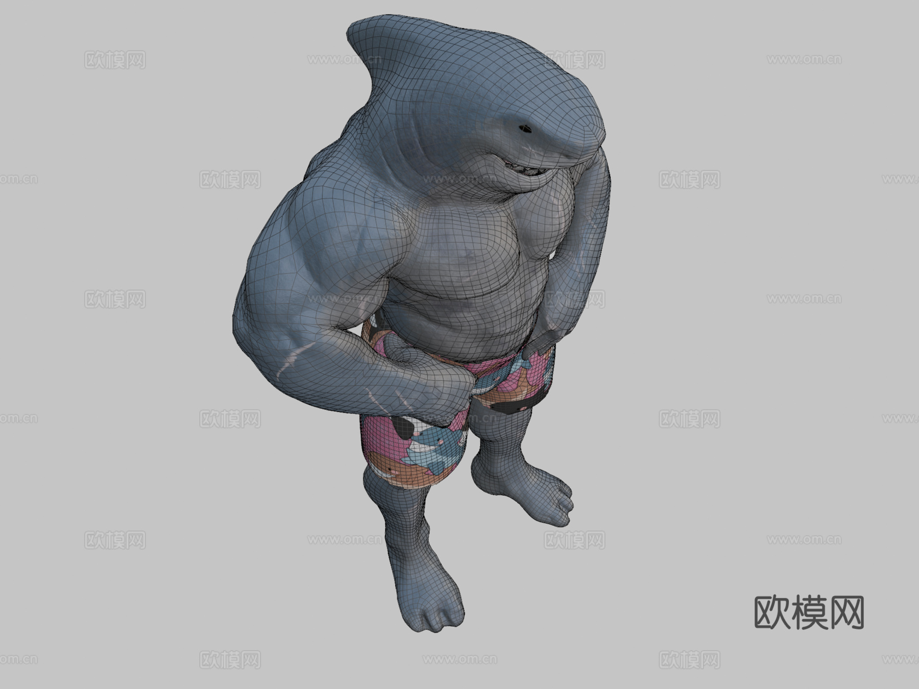 鲨鱼神3d模型